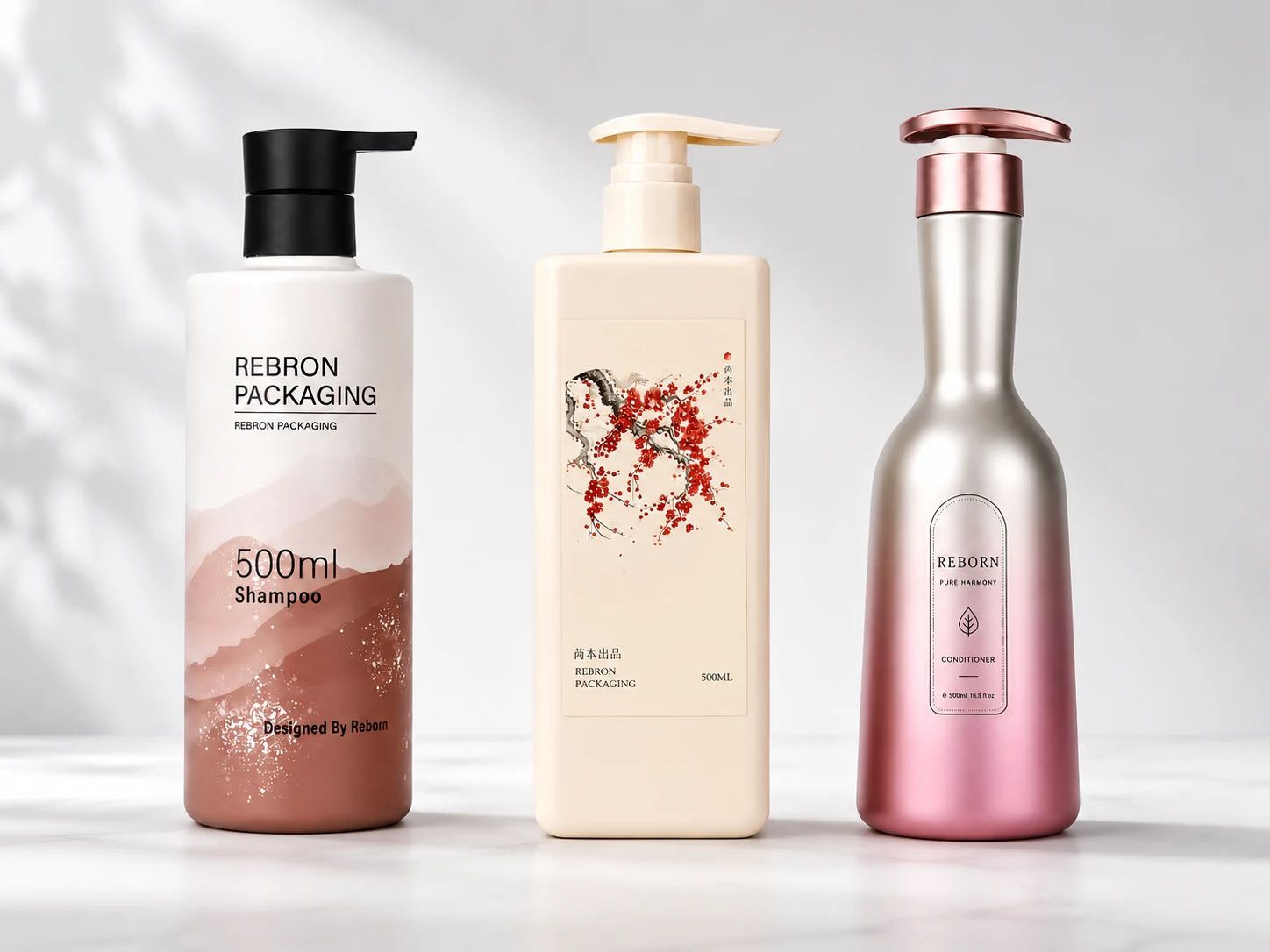Plastic bottle with pump matching options